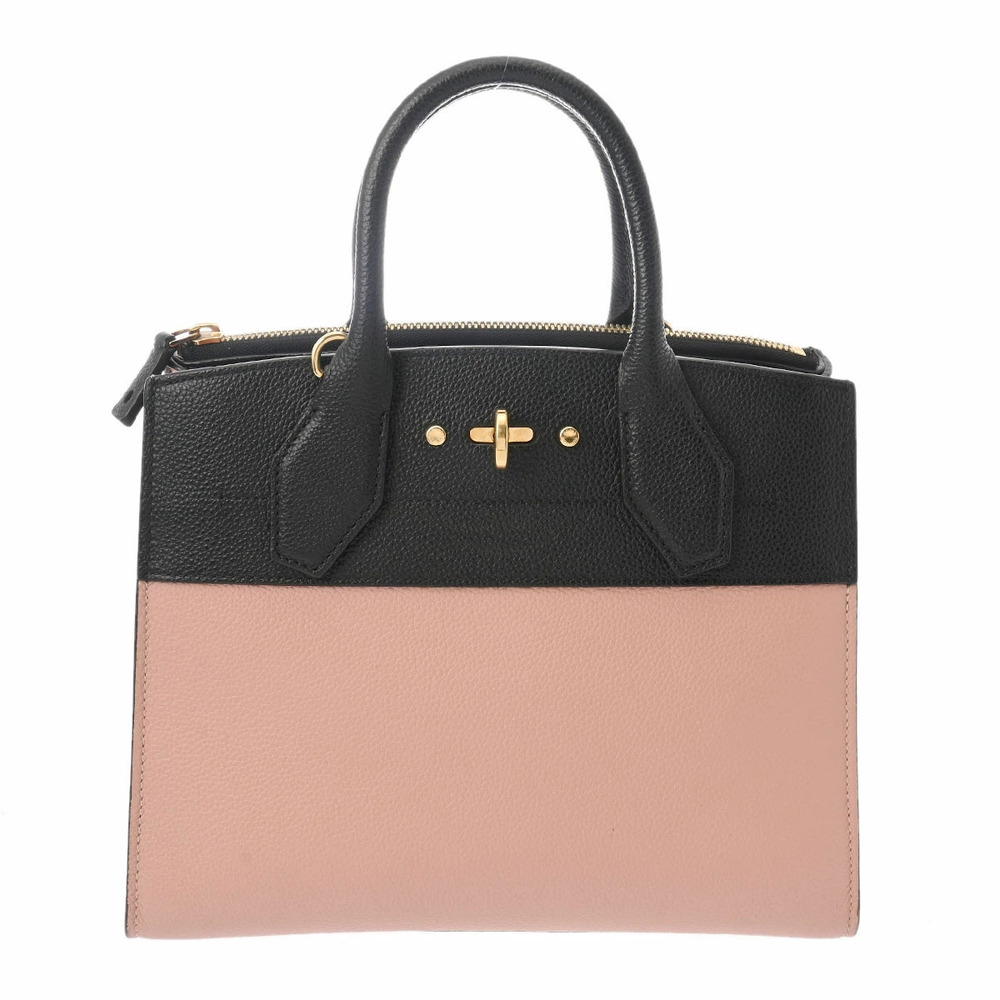 LOUIS VUITTON City Steamer Magnolia Pink Noir Black Leather Handbag